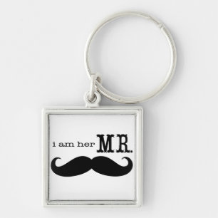 Ik ben haar Mr Mustache Grooms Gifts. Sleutelhanger