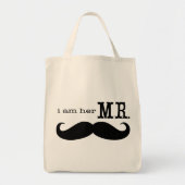 Ik ben haar Mr Mustache Grooms Honeymoon Tote Bag (Voorkant)