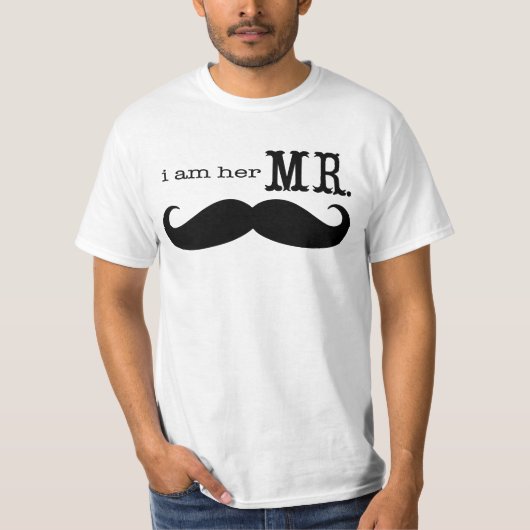 Ik ben haar Mr Mustache Grooms T-shirt (Voorkant)