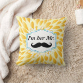 Ik ben haar Mr Mustard Yellow Modern Floral Pillow Kussen (Deken)