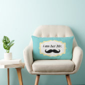 Ik ben haar Mr Mustard Yellow Mustache Pillow. Kussen (Stoel)