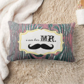 Ik ben haar Mr Old Wood Mauve Mustache Pillow Kussen (Deken)