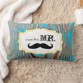 Ik ben haar Mr Old Wood Mustache Pillow. Kussen (Deken)