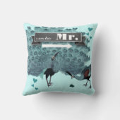 Ik ben haar Mr Peacock Pillow Kussen (Achterkant)