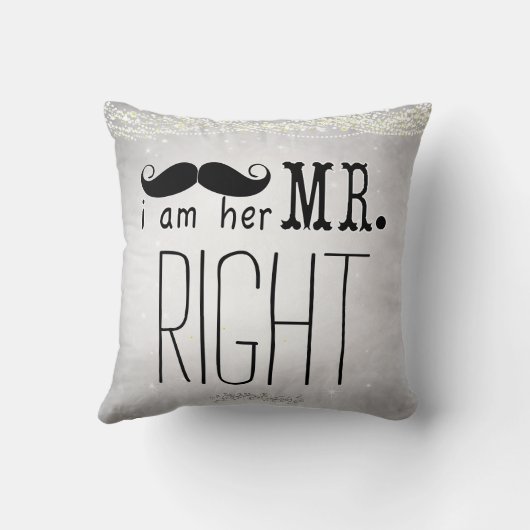 Ik ben haar Mr. Right Groom Pillow Kussen (Achterkant)