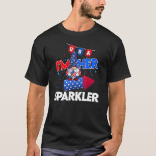 Ik ben haar Sparkler Gnome Fireworks American Coup T-shirt