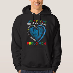 Ik ben haar stem, ze is mijn hart Autism awareness Hoodie