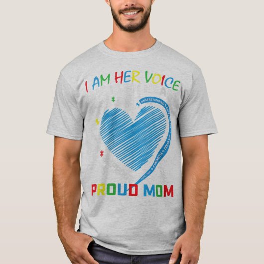 Ik ben haar stem, ze is mijn hart Autism awareness T-shirt (Voorkant)