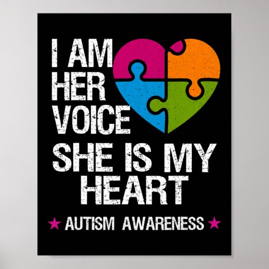 Ik ben haar stem. Ze is mijn hart autisme bewustzi Poster (Voorkant)