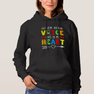 Ik ben haar stem ze is mijn hart autisme maand lin hoodie