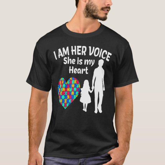 Ik ben haar stem. Ze is mijn hart autisme voorlich T-shirt (Voorkant)
