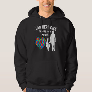 Ik ben haar stem ze is mijn hartautisme bewustzijn hoodie