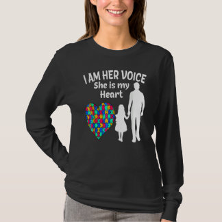 Ik ben haar stem ze is mijn hartautisme bewustzijn t-shirt