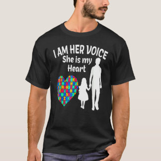 Ik ben haar stem ze is mijn hartautisme bewustzijn t-shirt