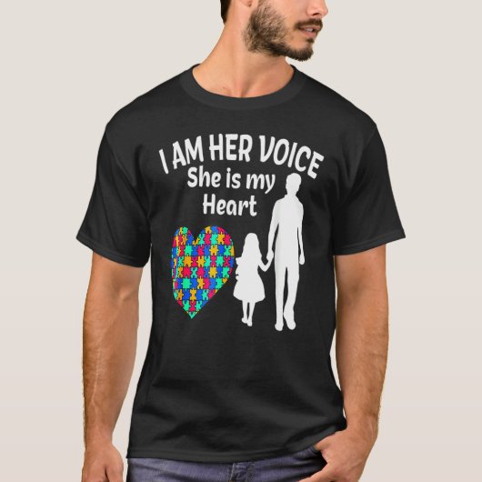 Ik ben haar stem ze is mijn hartautisme bewustzijn t-shirt (Voorkant)