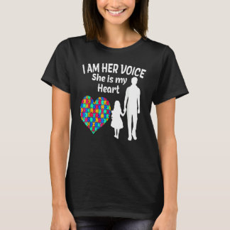 Ik ben haar stem ze is mijn hartautisme bewustzijn t-shirt