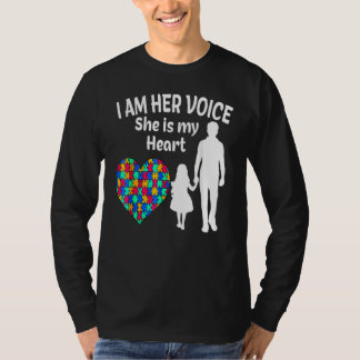 Ik ben haar stem ze is mijn hartautisme bewustzijn t-shirt