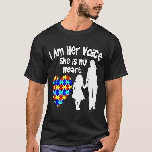 Ik ben haar stem ze is mijn hartautisme mama 10657 t-shirt (Voorkant)