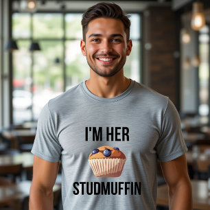 Ik ben haar Studmuffin Funny Food Couple Lover T-shirt