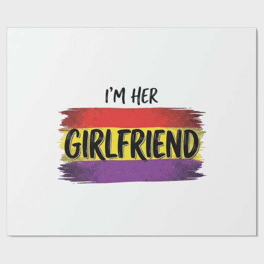 Ik ben haar vriendin Regenboog Pride Vector T-shir Cadeaupapier (Vlak)
