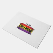 Ik ben haar vriendin Regenboog Pride Vector T-shir Deurmat (Schuin)