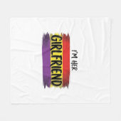 Ik ben haar vriendin Regenboog Pride Vector T-shir Fleece Deken (Voorkant (Horizontaal))