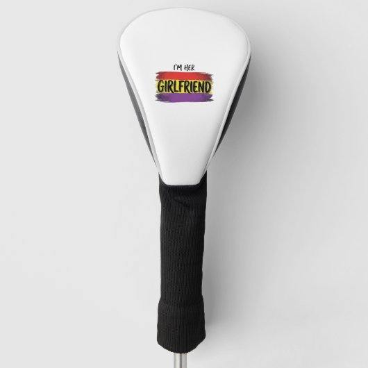 Ik ben haar vriendin Regenboog Pride Vector T-shir Golfheadcover (Voorkant)