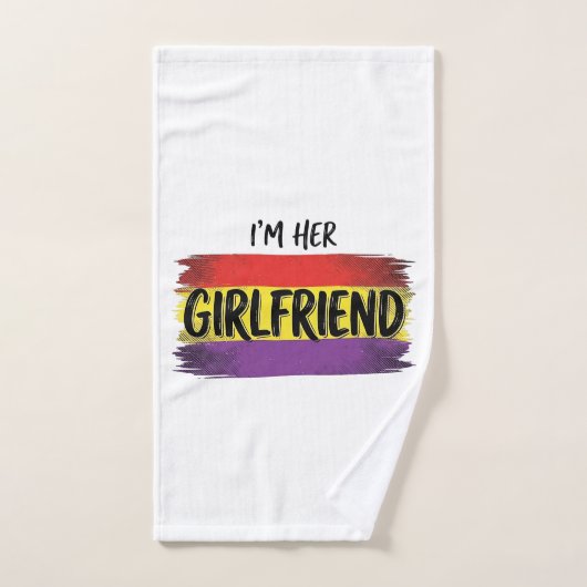 Ik ben haar vriendin Regenboog Pride Vector T-shir Handdoek (Handdoek)