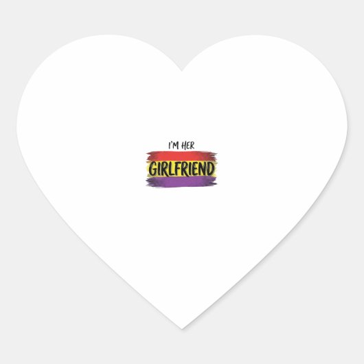 Ik ben haar vriendin Regenboog Pride Vector T-shir Hart Sticker (Voorkant)