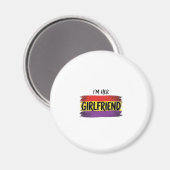 Ik ben haar vriendin Regenboog Pride Vector T-shir Magneet (Voorkant / Achterkant)