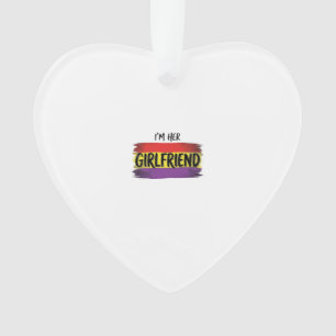 Ik ben haar vriendin Regenboog Pride Vector T-shir Ornament