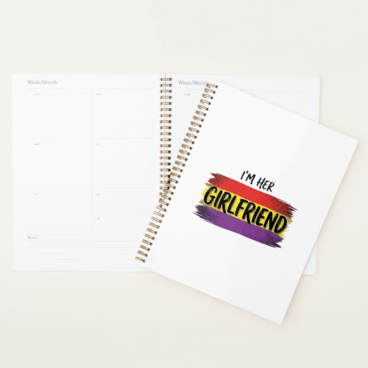 Ik ben haar vriendin Regenboog Pride Vector T-shir Planner (Display)