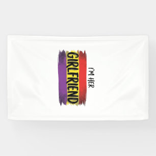 Ik ben haar vriendin Regenboog Pride Vector T-shir Spandoek