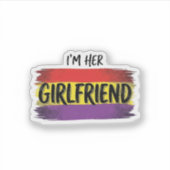 Ik ben haar vriendin Regenboog Pride Vector T-shir Sticker (Voorkant)