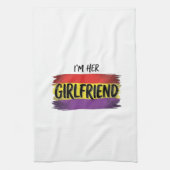 Ik ben haar vriendin Regenboog Pride Vector T-shir Theedoek (Verticaal)