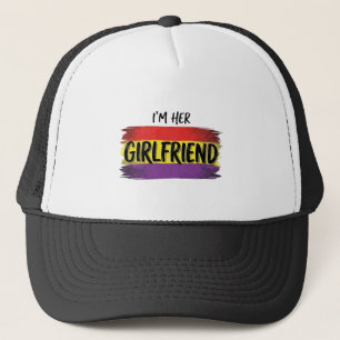 Ik ben haar vriendin Regenboog Pride Vector T-shir Trucker Pet
