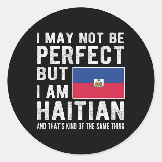 Ik ben Haïtiaanse vlag Haïti Erfgoed Haïtiaanse ro Ronde Sticker (Voorkant)