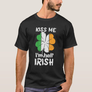 Ik ben half Iers Shamrock Ireland St. Pat T-shirt