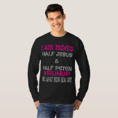 Ik ben half Jezus en half Peter Cute Christia T-shirt (Voorkant volledig)