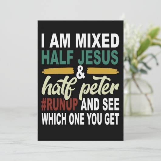 Ik ben half Jezus en half Peter. Save The Date (Staand voorkant)