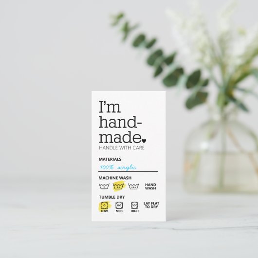 Ik ben handgemaakte minimalistische zakelijke Kaar Visitekaartje (Staand voorkant)