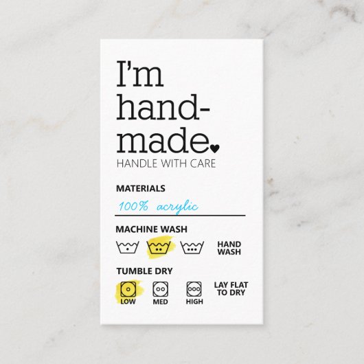 Ik ben handgemaakte minimalistische zakelijke Kaar Visitekaartje (Voorkant)