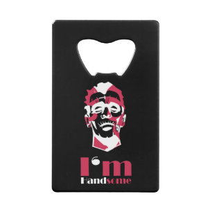 Ik ben handig abstract gezicht Hoesje-Mate iPhone Creditkaart Flessenopener