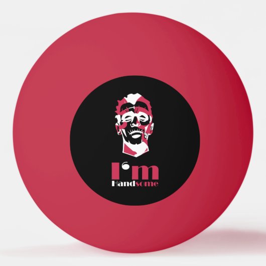 Ik ben handig abstract gezicht Hoesje-Mate iPhone Pingpongbal (Voorkant)