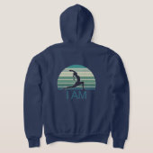 Ik ben handtekening Ocean Green Zip-Up Hoodie (Laag Achter)