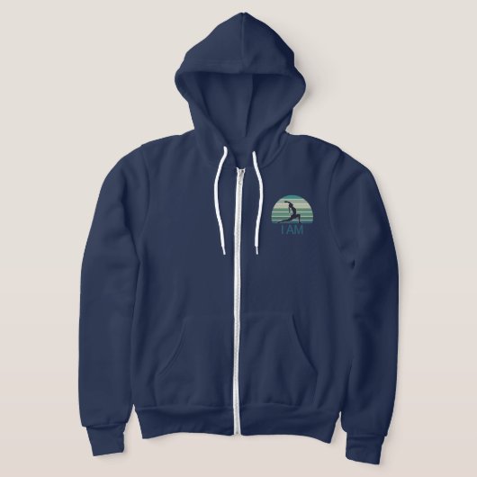 Ik ben handtekening Ocean Green Zip-Up Hoodie (Laagn)