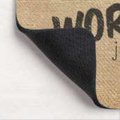 Ik ben hartslag aan het werken gewoon Funny Burlap Muismat (Hoek)