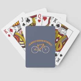 Ik ben heel blij met de fiets Retirement Funny Pokerkaarten