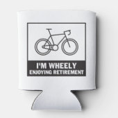 Ik ben heel blij met de pensionering Funny Bicycle Blikjeskoeler (Achterkant)