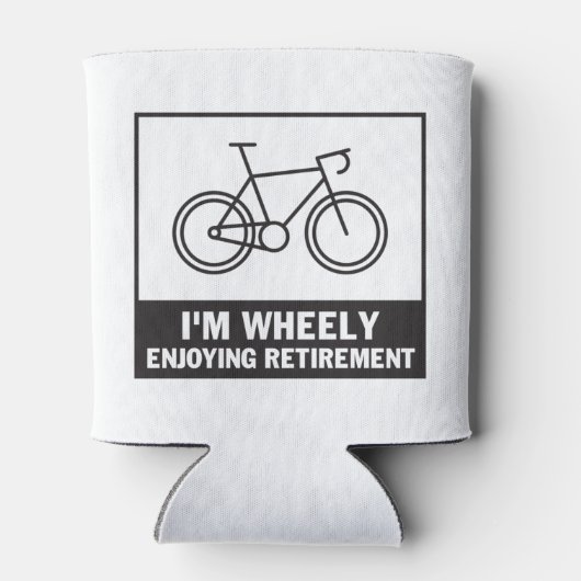 Ik ben heel blij met de pensionering Funny Bicycle Blikjeskoeler (Achterkant)